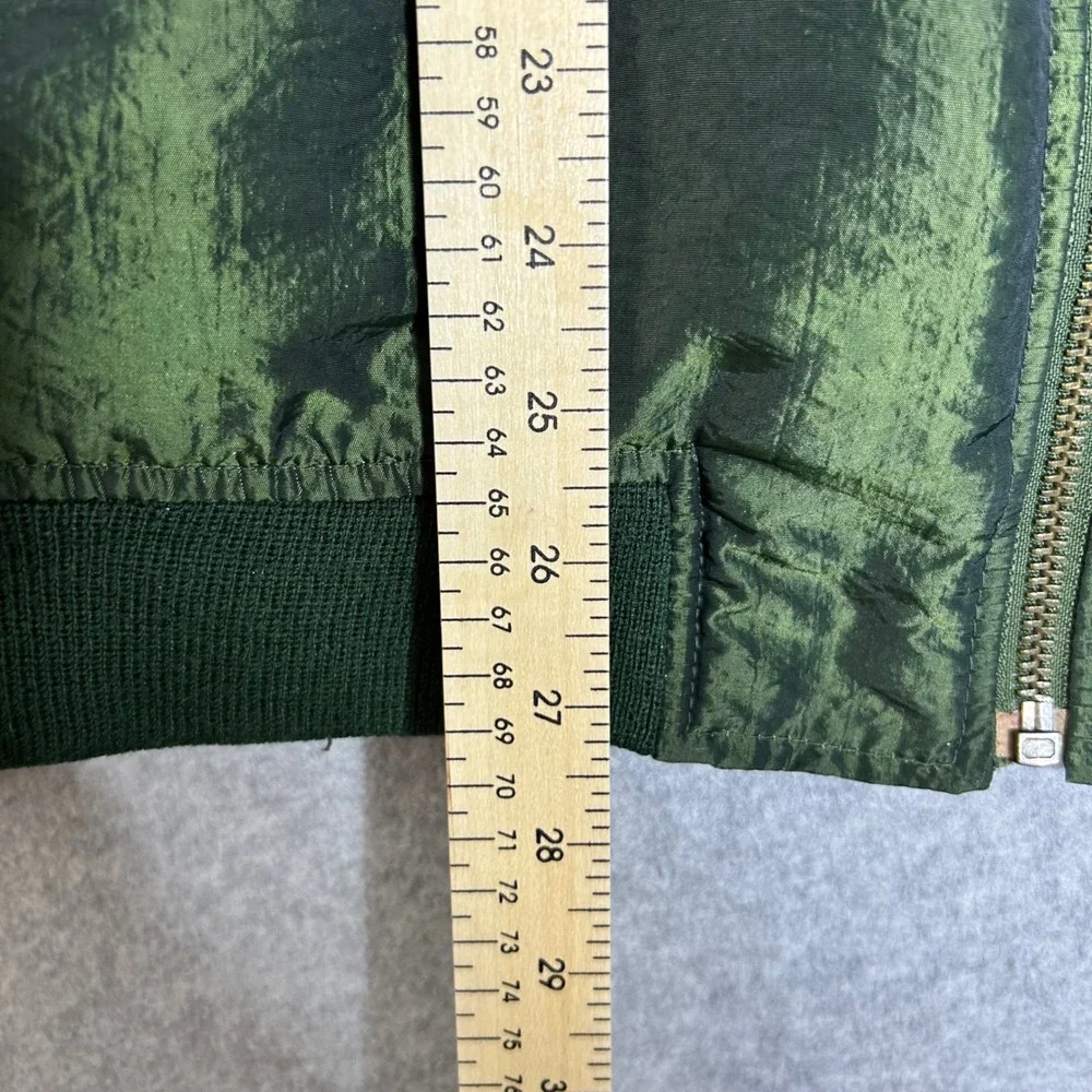 VTG 80s Reversible MA-1 Bomber Jacket Green Orange Made in Korea Flight L Gorp